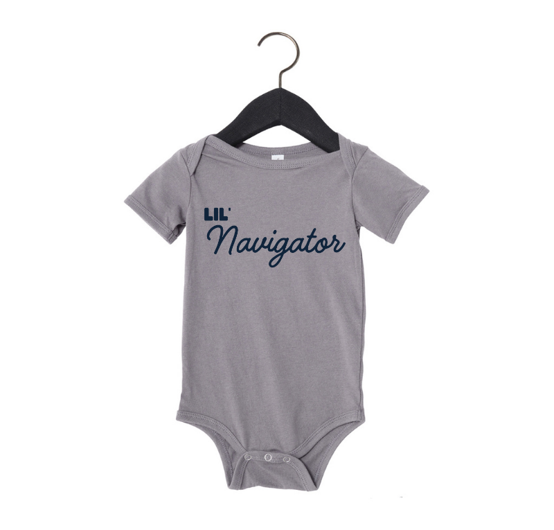 Lil Navigator Baby Onesie, Grey
