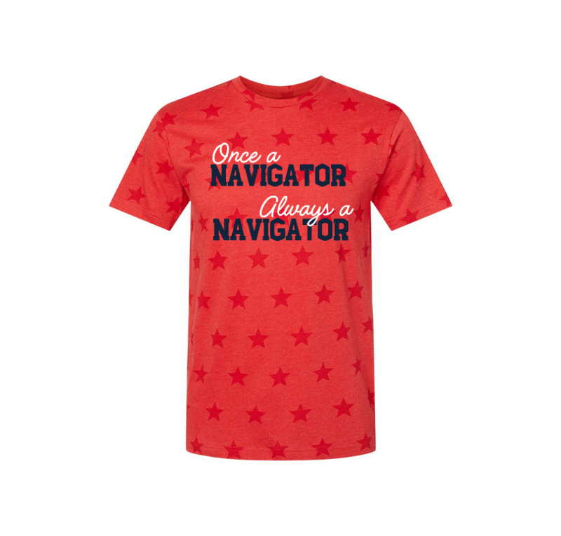 Youth "Once a Navigator" Star-Print T-Shirt, Red