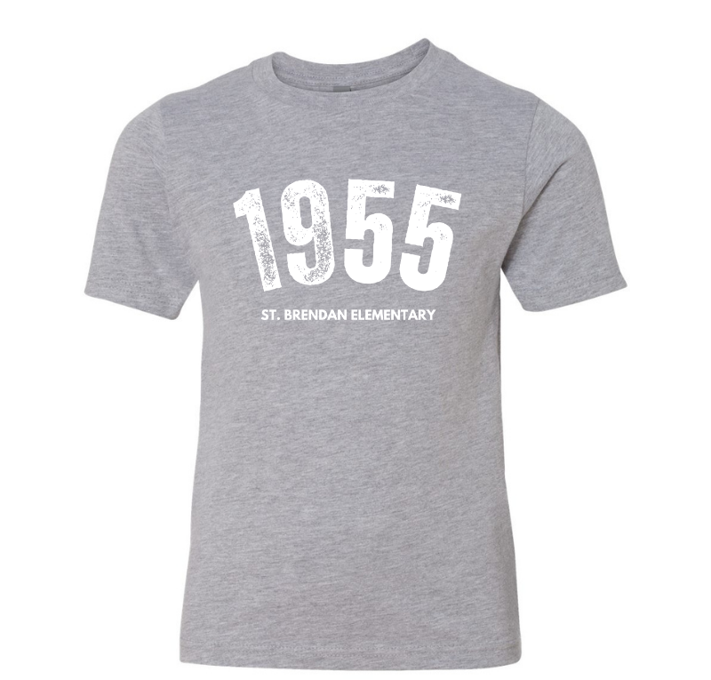 Youth "1955" Cotton T-Shirt, Grey