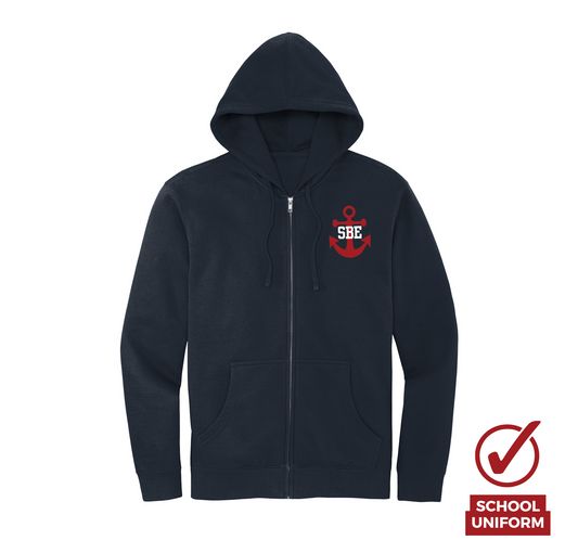 Zip Up SBE Hoodie, Navy