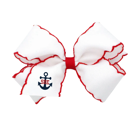 SBE Anchor Moonstitch Bow, White/Red
