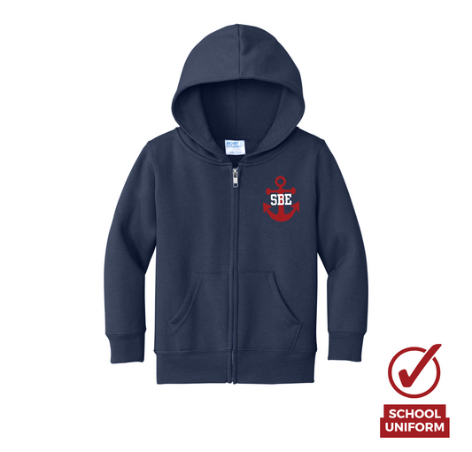 Toddler Zip Up SBE Hoodie, Navy